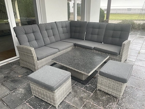 bis 25.04. !!! Hochwertige Rattanlounge, Garten, Sitzecke, Tisch, Hocker, Terrasse