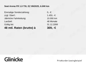 SEAT Arona FR 1.0 TSI BLACK EDITION DSG, NAVI, LED Bild 2