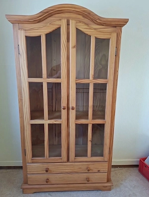 Massivholz Vitrine   Schrank mit Glastüren