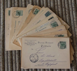 65 Ganzsachen Einkreisstempel 1889 -1893