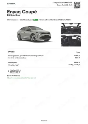 Skoda Enyaq 85 Sportline "sofort Abholbereit ohne Wartezeit"