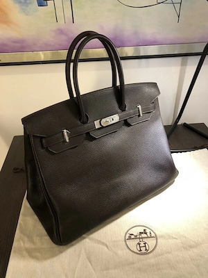 Hermes Birkin 35 Togo Handtasche, Braun, ungetragen