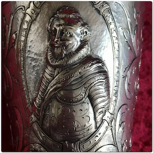 Seltenheit Kugelfuß Becher mit Deckel 1619 Silber Fürst Christian I. Anhalt Bild 6