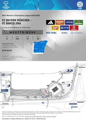 Women CL FCB vs Barcelona am 25.4.2026 Allianz Arena München