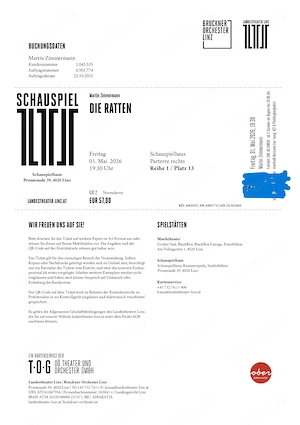 Schauspielhaus Linz "Die Ratten" am 1.5.2026