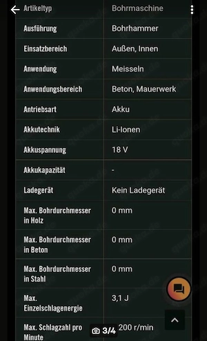 *NEU*Akku-Meißelhammer Makita DHK180Z 18V,ohne Akku und Ladegerät Bild 3