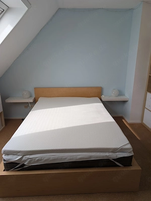 Malm-Bett 140 cm x 200 cm mit Lattenrost, Matratze & Auflagen