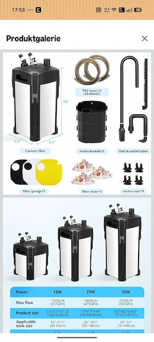 verkaufe Aquarium Außenfilter fur 350 l