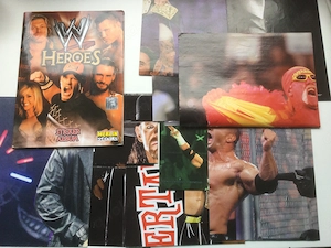 WWE Wrestling Heroes Merlin Sticker Album mit Poster Sammlung 