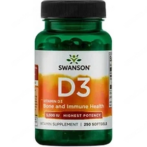Swanson Vitamin D-3 5000 IU   Unterstützung für Immunsystem, Knochen & Zähne