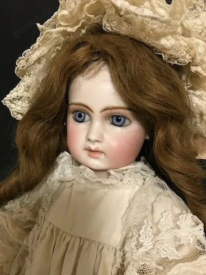 TOP original antike unbekannte Porzellankopfpuppe um 1890