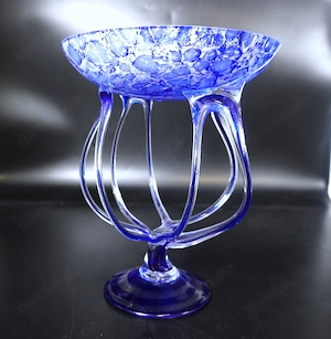 Glaszierschale nach Josefina Krosno, Cobalt blue Octopus, Höhe 26 cm