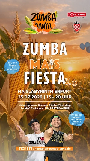 Zumba Mais Fiesta 3.0 in Erfurt   Das Sommerevent im Maislabyrinth