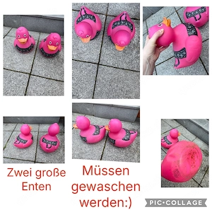 2 grosse plastikenten spielen  deko 
