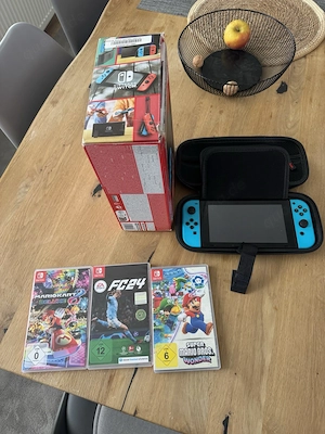 Nintendo Switch version 1 neon spielkonsole mit 3 spiele 