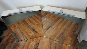 Badspiegelwandschränke, 3-türig, 3 Regale, 70 x 65 x 19 cm