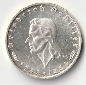 2 und 5 Reichsmark Gedenkmünzen Friedrich Schiller 1934 Bild 2