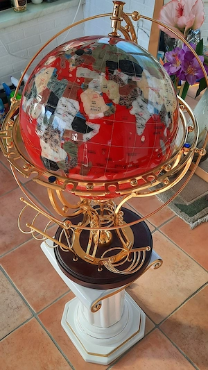 Clobus vergoldet, mit Innenbeleuchtung, elektrisch drehend, mit Fernbedienung