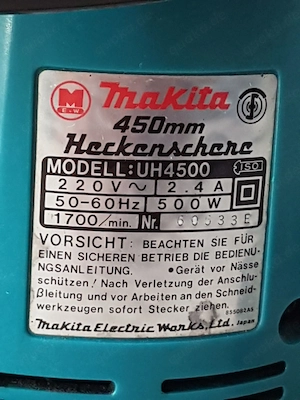 Heckenschere Makita UH4500 elektrisch - Gebraucht Bild 4