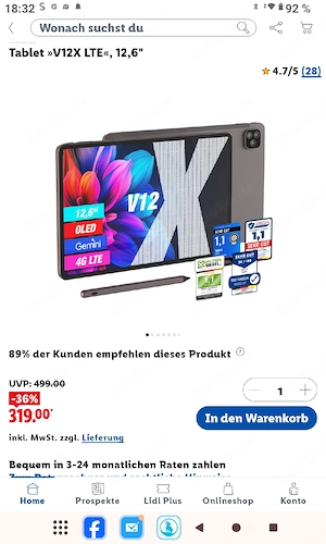 Tablet Vale V12 X mit Activ Stylus 