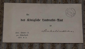 Brief an das Königliche Landraths-Amt 1905