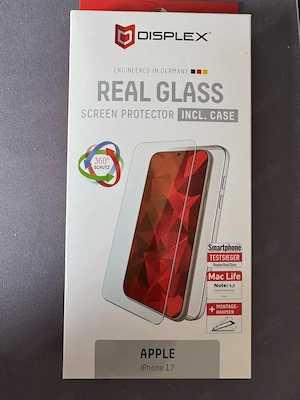 Displex Real Glass iPhone 17 Panzerglas + Schutzhülle