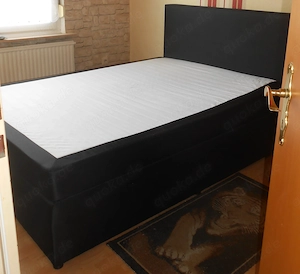 Bequemes Boxspringbett (Schwarz Anthrazit)   140x200 cm