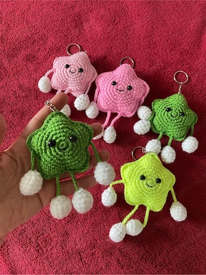 Schlüsselanhänger Sterne Bunt 