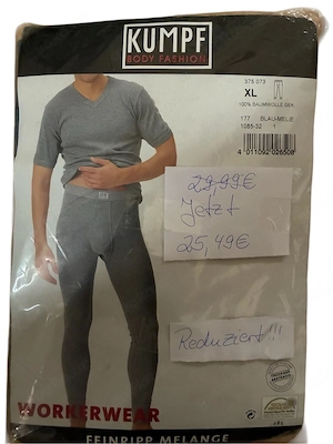 Feinripp Melange Unterhose Lang von Kumpf