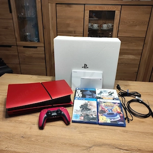 sony Playstation 5 slim Rot PS5 slim plus 4 spiele und rot controller 