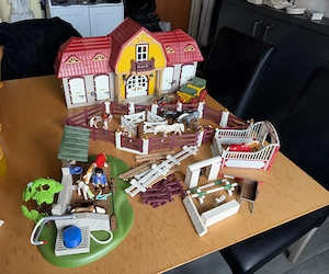 Playmobil Reiterhof mit Waschstelle und Tierarztpraxis