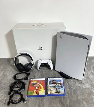 sony Playstation 5 konsole mit 2 spiele mit kabellose Kopfhörer 