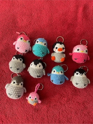 Schlüsselanhänger Mini Pinguine Farbe Bunt