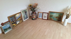 Antike große Kupfer Milchkanne+Ölgemälde 