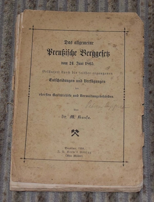 Buch Preußisches Berggesetz 1865
