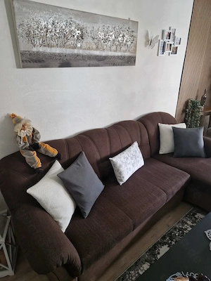 Gemütliches Ecksofa in Braun 
