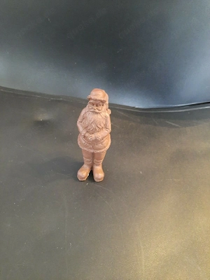 Weihnachtsmann Stein kleiner Nikolaus Höhe 12 cm braun, Holz