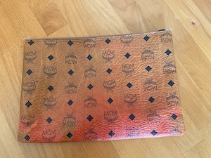 MCM Tasche Clutch Pouch Vintage cognacfarben
