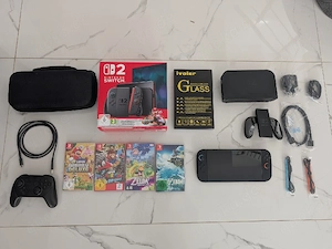 Nintendo Switch 2 version konsole mit 4 spiele + pro controller