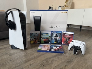 sony Playstation 5 disk edtion PS5 Konsole mit 6 spiele + controller 