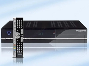 Medion HD- Satelliten Receiver (Digital) mit Anleitung, Kabel und Fernbedienung
