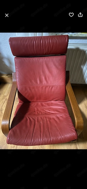 Poäng Sessel aus Leder 