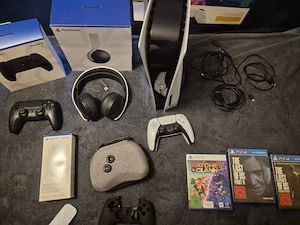 sony Playstation 5 spielkonsole mit 2 spiele + PS5 Zubehör 