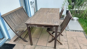 Teak Holz Garnitur kostenlos abzugeben, gegen Abholung in Gröbenzell.