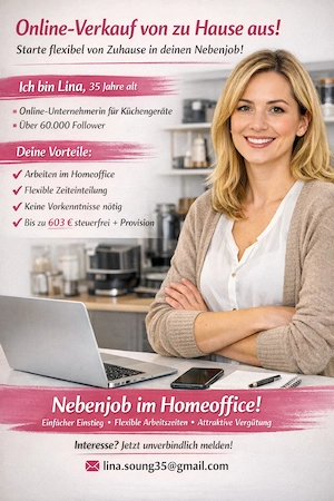 Minijob (Homeoffice möglich) Teilzeit, Job, Arbeit, Nebenverdienst 