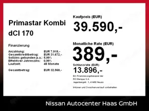 Nissan Primastar Kombi dCI 170 L1H1 2.8t Tekna Navi+