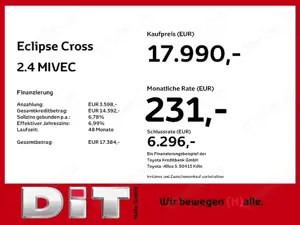 Mitsubishi Eclipse Cross 2.4 MIVEC PHEV Klima Tempo. Sitzhzg Bild 1