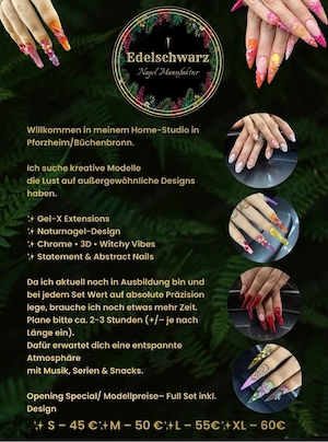 Nageldesign, Nagelstudio mit guter Parkmöglichkeit in Büchenbronn