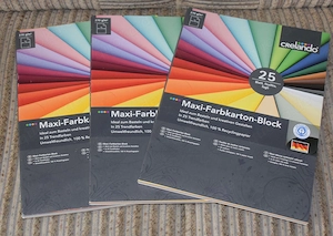 Maxi-Farbkarton-Block - 3 Stück a 25 Blatt