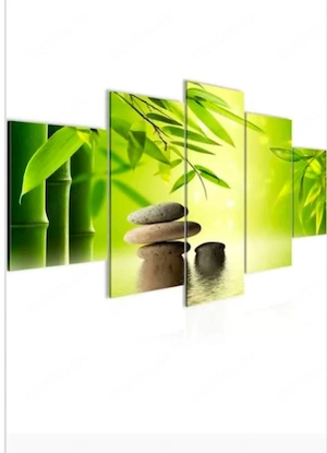 Bambus Bild 5 Teilig Holz 